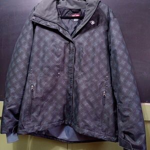 Stylish Men's Black Checkered Raincoat